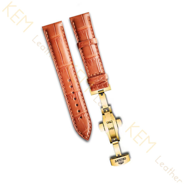 Dây Đồng Hồ Da Cá Sấu ORIENT Màu Vàng Cam CST04 - Chất Liệu Da Cá Sấu Cao Cấp Tương Thích Tất Cả Các Phiên Bản Đồng Hồ ORIENT