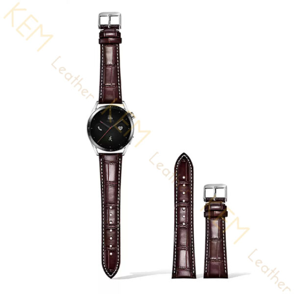 Dây Đồng Hồ Da Cá Sấu ORIENT Màu Nâu Chỉ Trắng CST23 - Chất Liệu Da Cá Sấu Cao Cấp Tương Thích Tất Cả Các Phiên Bản Đồng Hồ ORIENT