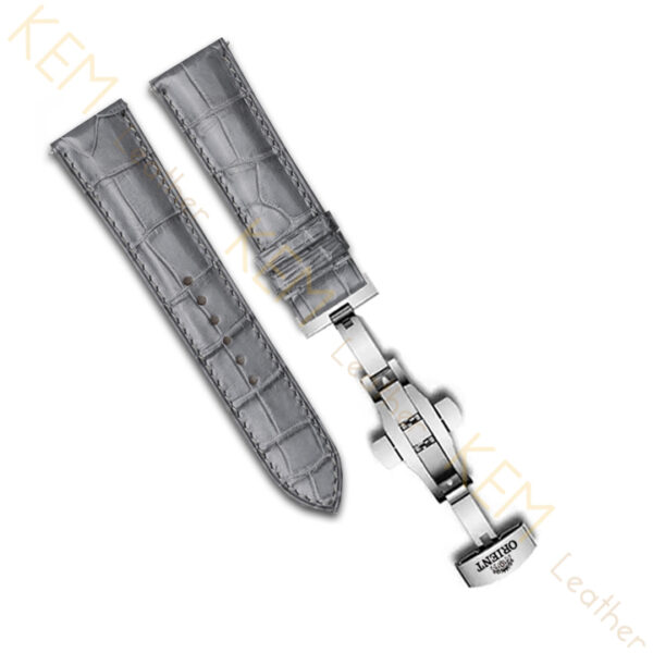 Dây Đồng Hồ Da Cá Sấu ORIENT Màu Xám CST06 - Chất Liệu Da Cá Sấu Cao Cấp Tương Thích Tất Cả Các Phiên Bản Đồng Hồ ORIENT